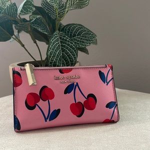 Kate Spade Spencer Cherries Small Slim Bifold Wallet